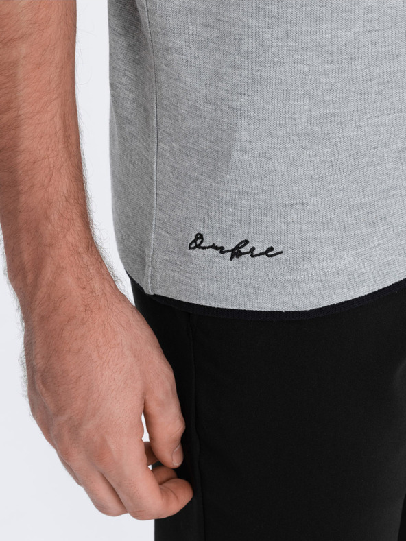 Ombre Clothing Siva moška polo majica Ombre Clothing