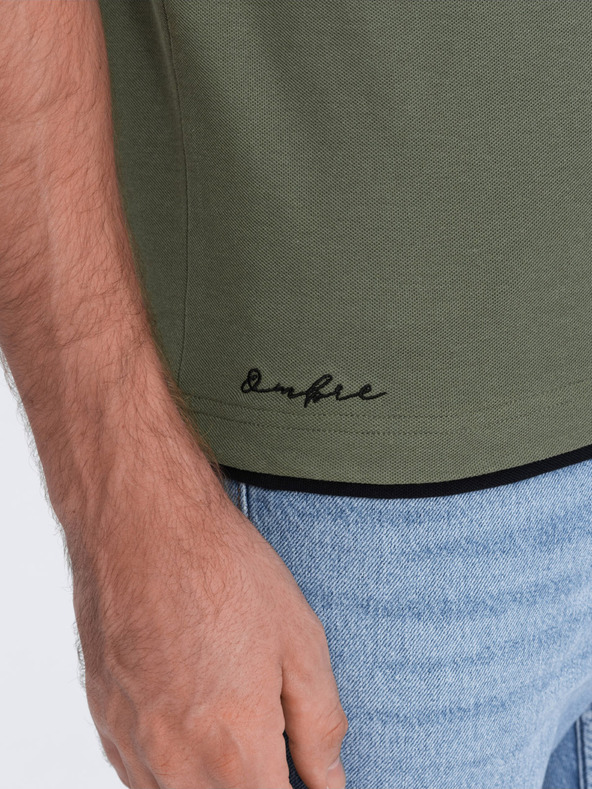 Ombre Clothing Zelena moška polo majica Ombre Clothing