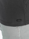 Ombre Clothing Temno siva moška majica z gumbom navzdol Ombre Clothing HENLEY
