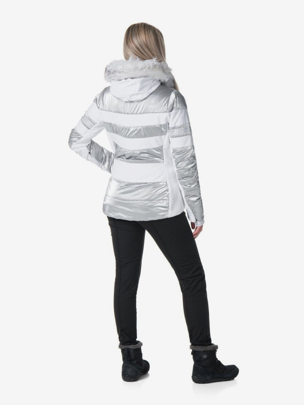 Kilpi Ženska smučarska jakna Kilpi Dalila v beli, sivi in srebrni barvi