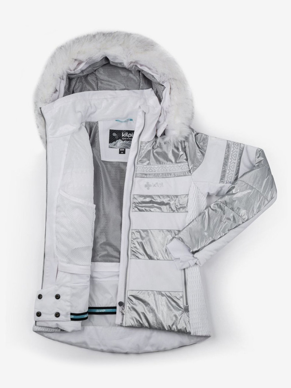 Kilpi Ženska smučarska jakna Kilpi Dalila v beli, sivi in srebrni barvi