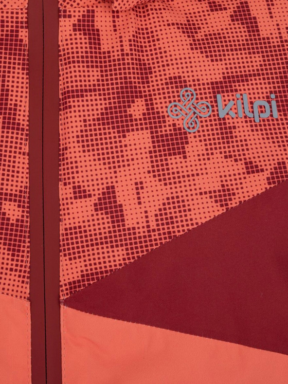 Kilpi Rdeča in oranžna dekliška smučarska jakna z vzorcem Kilpi SAARA-JG