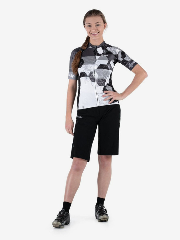 Kilpi Črno-bela ženska kolesarska majica Kilpi Adamello-W