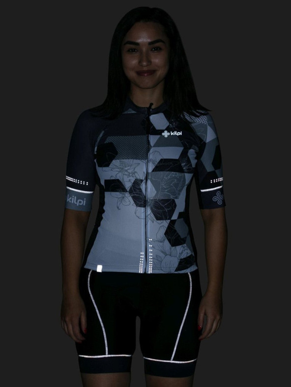Kilpi Črno-bela ženska kolesarska majica Kilpi Adamello-W