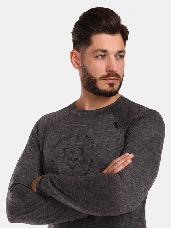 Kilpi Temno siva moška majica iz merino volne Kilpi MAVORA TOP-M