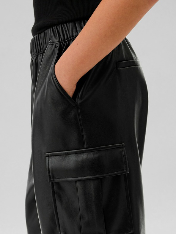 GAP Detské koženkové cargo nohavice GAP