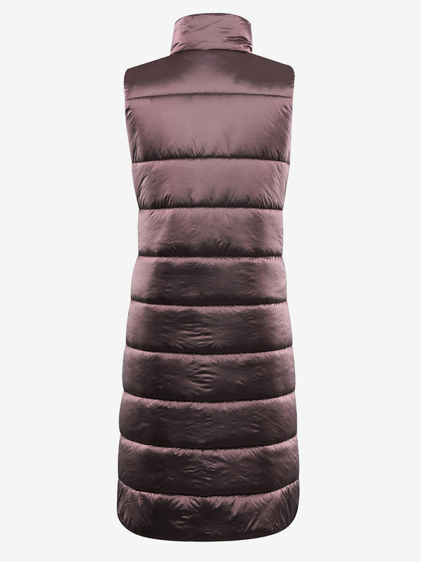 ALPINE PRO Ženski dolgi prešiti telovnik z wr ALPINE PRO UREFA roza