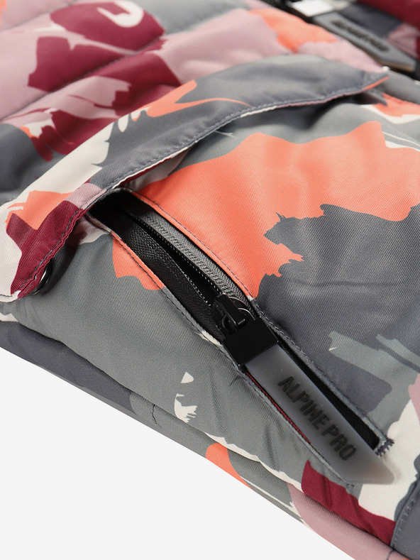 ALPINE PRO Sivo-roza dekliška jakna z membrano PTX Alpine Pro Werdo