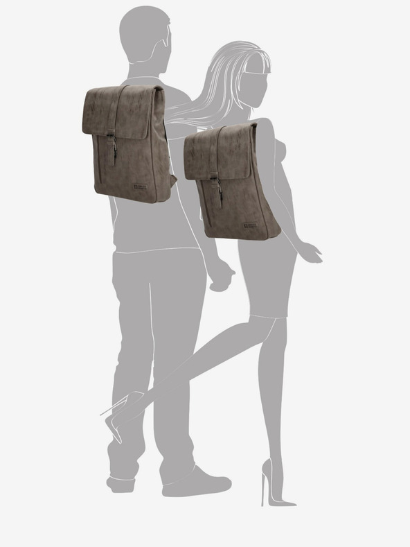 Enrico Benetti Nahrbtnik Enrico Benetti Rotterdam 17" nahrbtnik za prenosni računalnik Medium Taupe