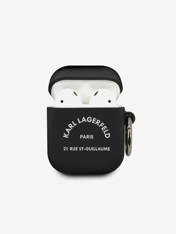 Karl Lagerfeld Rue St Guillaume Silikonski ovitek za Airpods 1/2 Black Karl Lagerfeld