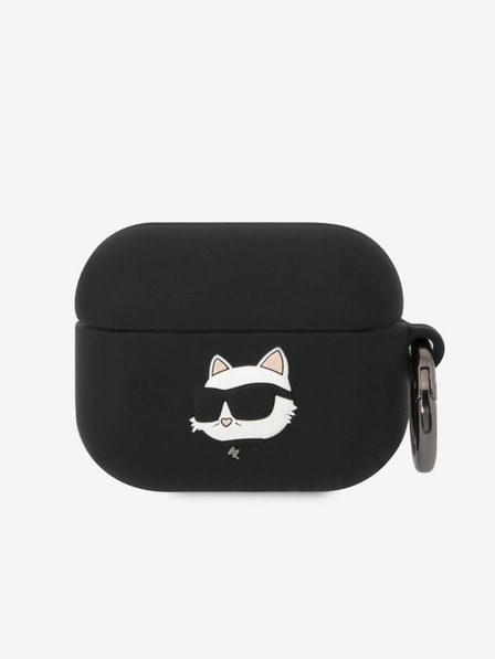 Karl Lagerfeld 3D logotip NFT Choupette Head Silikonski etui za Airpods Pro Black Karl Lagerfeld