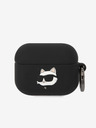 Karl Lagerfeld 3D logotip NFT Choupette Head Silikonski etui za Airpods Pro Black Karl Lagerfeld