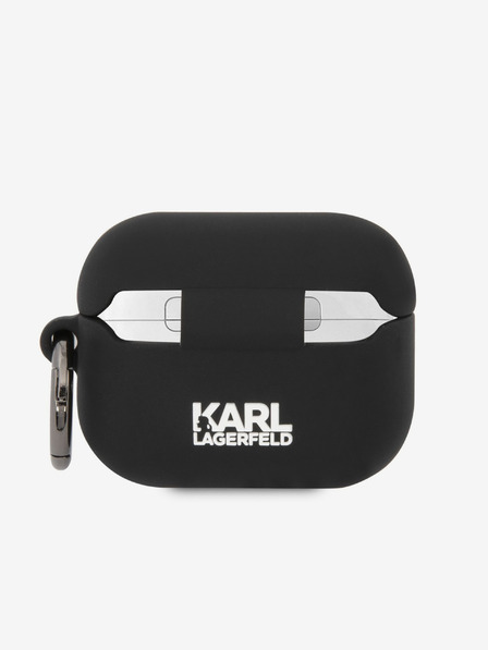 Karl Lagerfeld 3D logotip NFT Choupette Head Silikonski etui za Airpods Pro Black Karl Lagerfeld