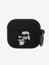 Karl Lagerfeld 3D logotip NFT Karl and Choupette Silikonski ovitek za AirPods 3 Black Karl Lagerfeld