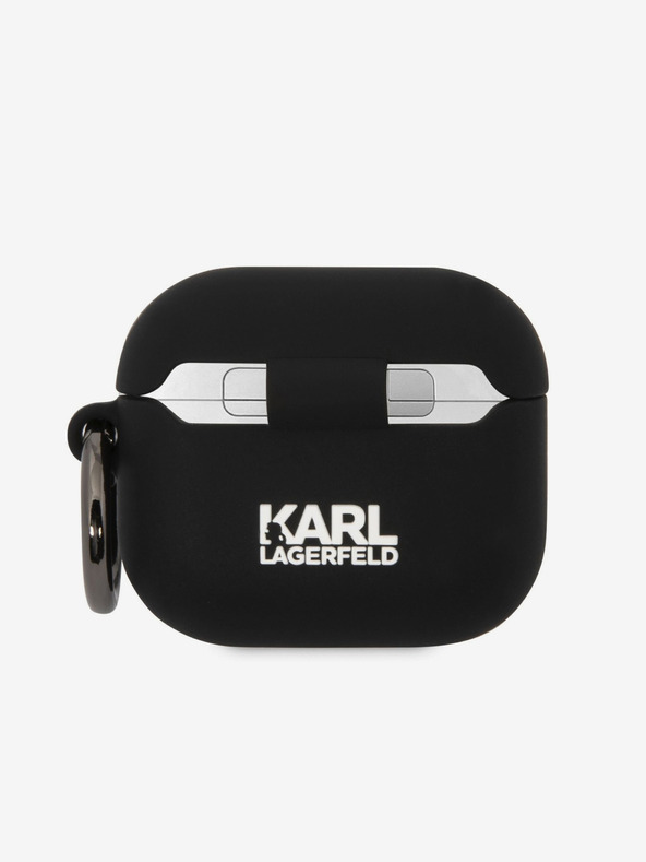 Karl Lagerfeld 3D logotip NFT Karl and Choupette Silikonski ovitek za AirPods 3 Black Karl Lagerfeld