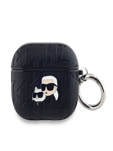 Karl Lagerfeld Karl Lagerfeld PU Embossed Karl and Choupette Heads Case za AirPods 3 Black