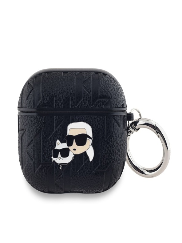 Karl Lagerfeld Karl Lagerfeld PU Embossed Karl and Choupette Heads Case za AirPods 3 Black