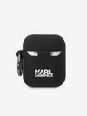 Karl Lagerfeld 3D logotip NFT Karl Head Silikonski ovitek za Airpods 1/2 Black Karl Lagerfeld