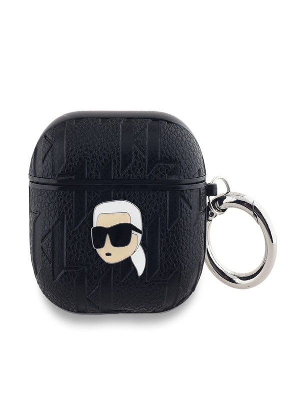 Karl Lagerfeld Karl Lagerfeld PU reliefni etui z glavo Karl za AirPods 3 črno