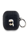 Karl Lagerfeld Karl Lagerfeld PU reliefni etui z glavo Karl za AirPods 3 črno