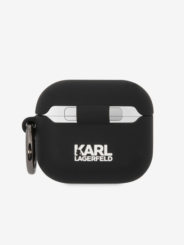 Karl Lagerfeld 3D logotip NFT Choupette Head Silikonsko ohišje za Airpods 3 črno Karl Lagerfeld