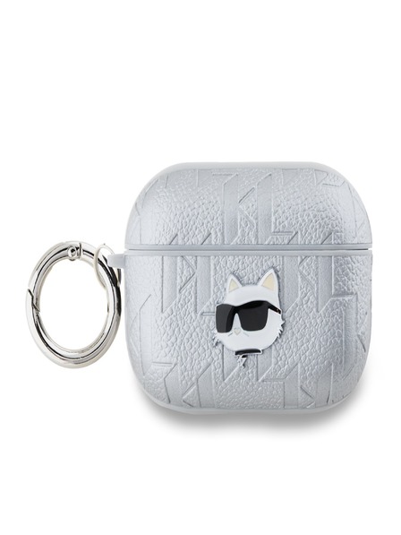 Karl Lagerfeld Karl Lagerfeld PU Embossed Choupette Head Case za AirPods Pro 2 Silver