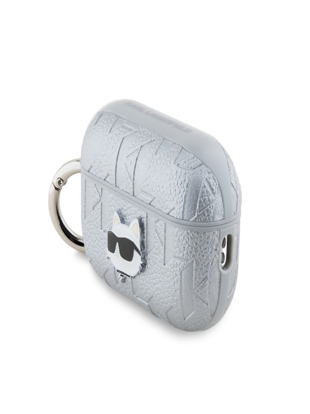 Karl Lagerfeld Karl Lagerfeld PU Embossed Choupette Head Case za AirPods Pro 2 Silver