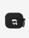 Karl Lagerfeld 3D logotip NFT Karl Head Silikonsko ohišje za Airpods 3 črno Karl Lagerfeld