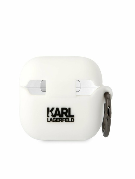 Karl Lagerfeld Karl Lagerfeld 3D logotip NFT Karl Head silikonsko ohišje za Airpods Pro 2 belo
