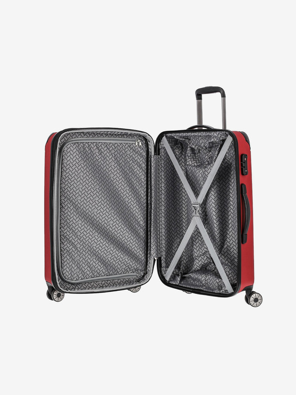 Travelite Komplet treh potovalnih kovčkov Travelite City 4w v rdeči barvi S,M,L