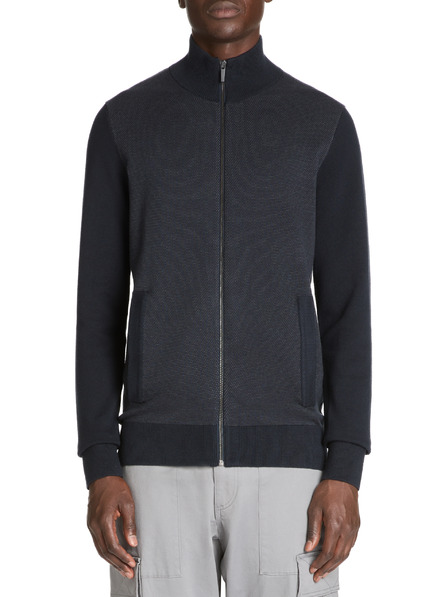 Celio Temno modra moška jopica z zadrgo Celio Jusnow slim