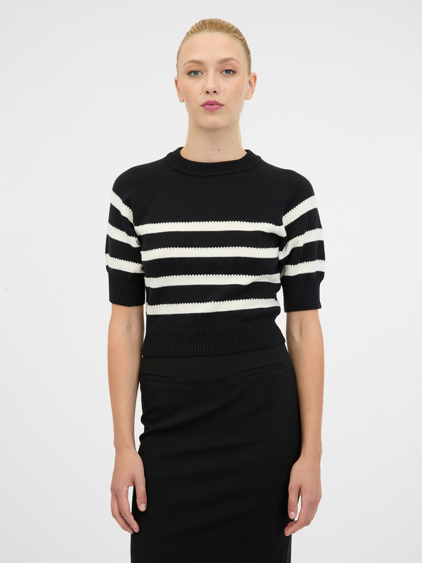 Orsay Črn ženski pulover s kratkimi rokavi ORSAY