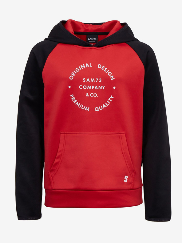 Sam 73 Črno-rdeča otroška majica s kapuco za male uporabnike SAM73 Draco
