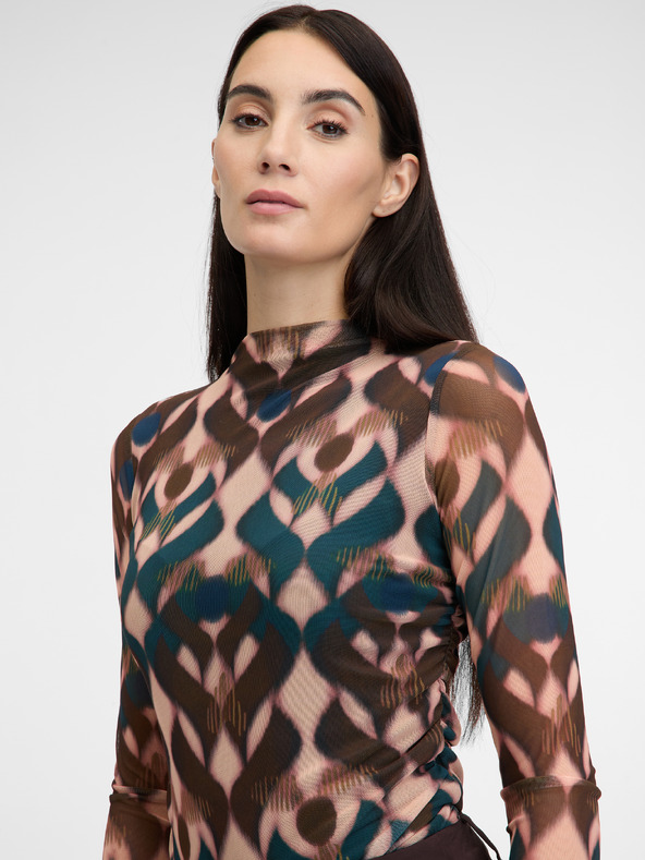 Orsay Rjava ženska majica z dolgimi rokavi ORSAY