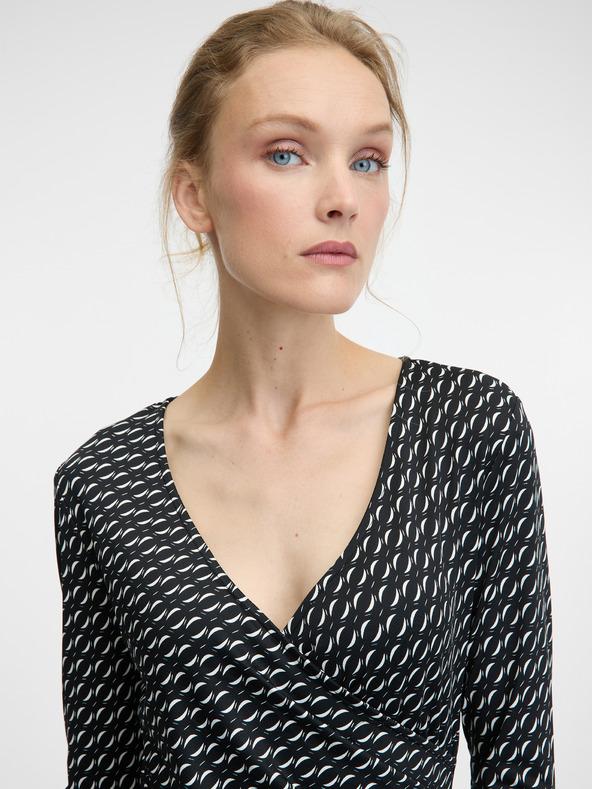 Orsay Črna ženska obleka do kolen ORSAY