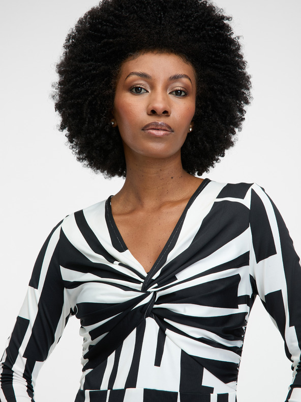 Orsay Črna ženska obleka do kolen ORSAY