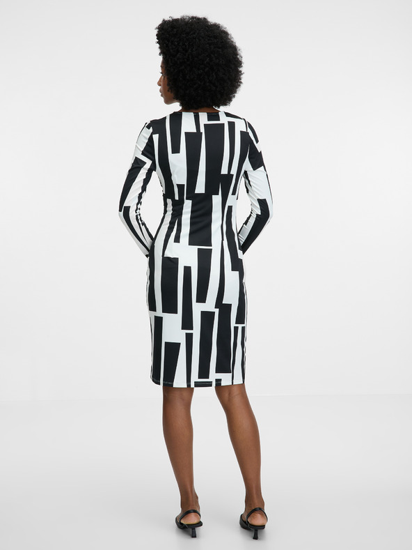 Orsay Črna ženska obleka do kolen ORSAY