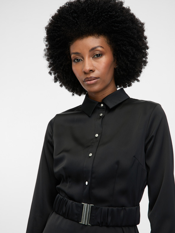 Orsay Črna ženska obleka do kolen ORSAY