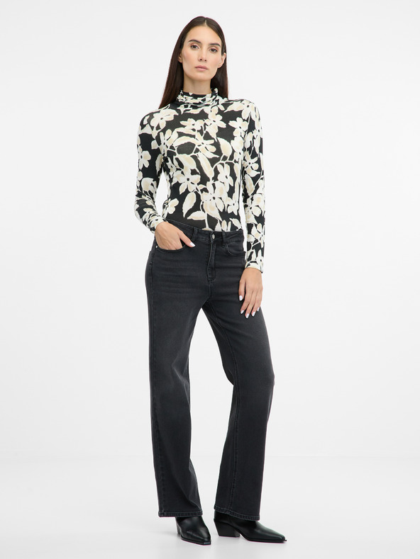 Orsay Črne ženske široke kavbojke ORSAY