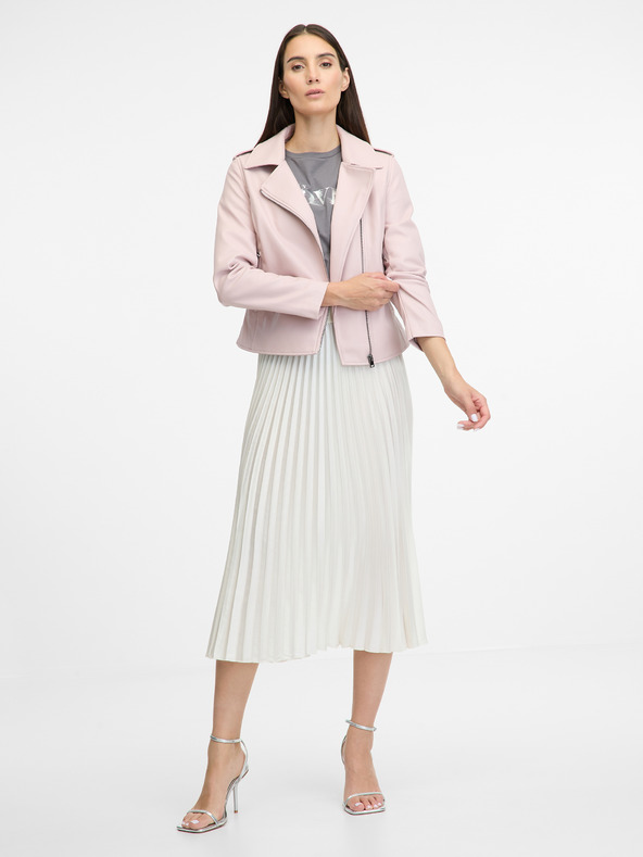 Orsay Svetlo roza ženska usnjena jakna ORSAY