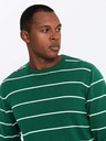 Ombre Clothing Moški priložnostni pulover z vodoravnimi črtami zelen Ombre Clothing