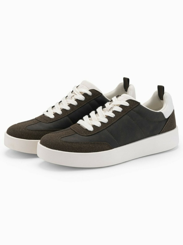 Ombre Clothing Moške oldschool superge z debelim podplatom temno rjave barve Ombre Clothing