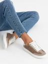 Ombre Clothing Oldschool moške superge z debelim podplatom svetlo rjave barve Ombre Clothing