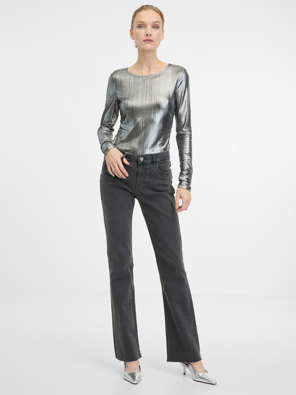 Orsay Srebrna ženska majica z dolgimi rokavi ORSAY