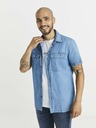 Celio Modra moška srajca iz džinsa z žepi Celio
