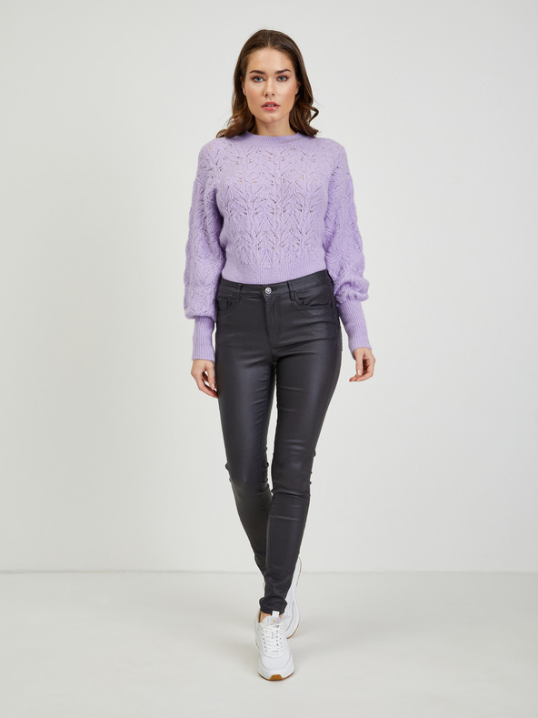 Orsay Temno sive ženske skinny fit hlače iz umetnega usnja ORSAY