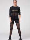 Nebbia Črna ženska majica INTENSE Mesh 805
