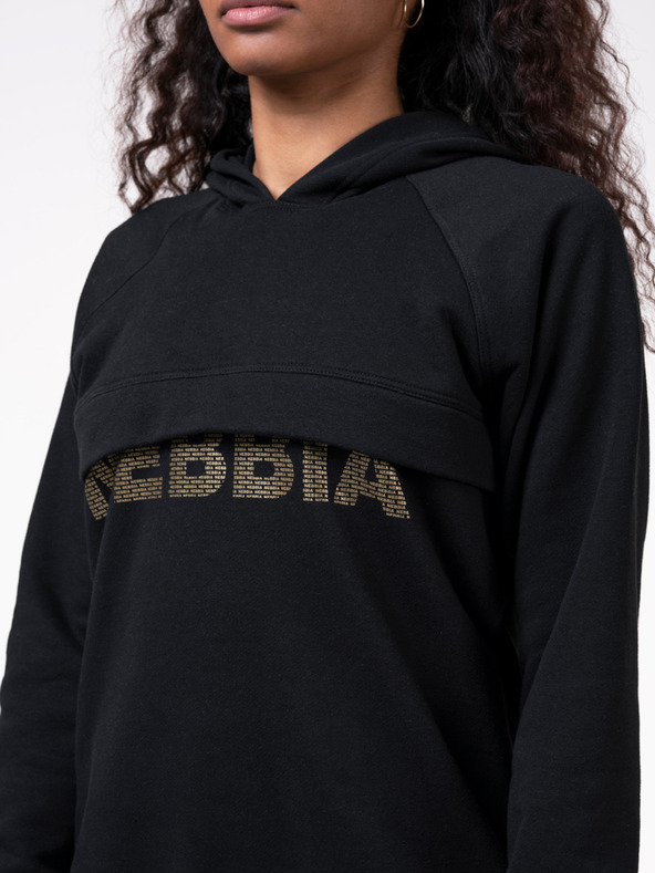 Nebbia Črna ženska jopa s kapuco Nebbia