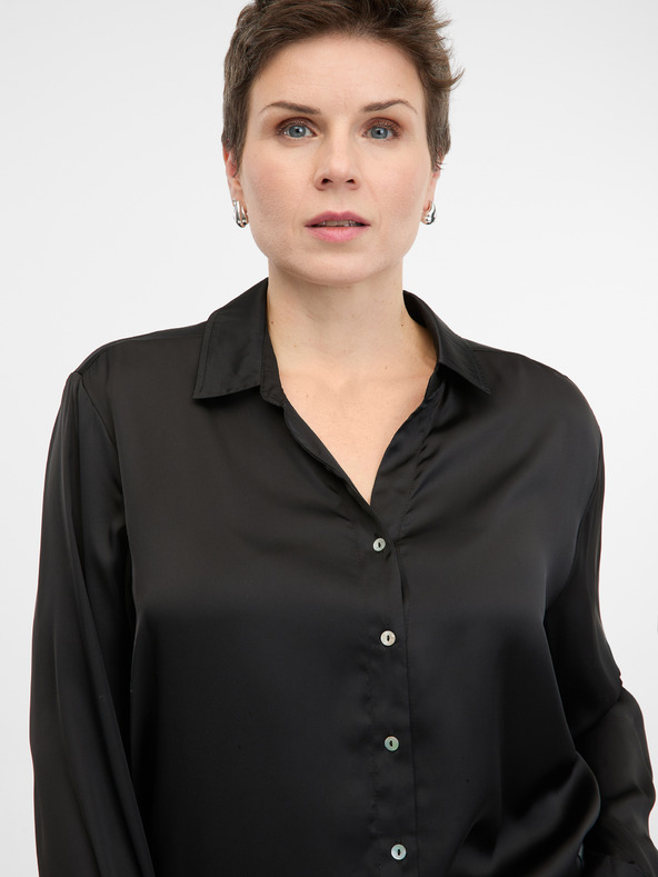Orsay Črna ženska srajca z ovratnikom ORSAY