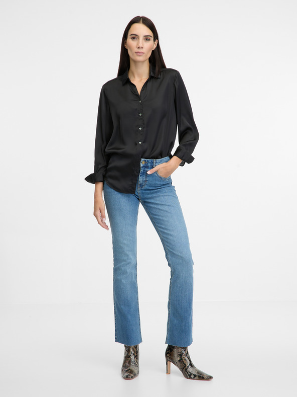 Orsay Črna ženska srajca z ovratnikom ORSAY